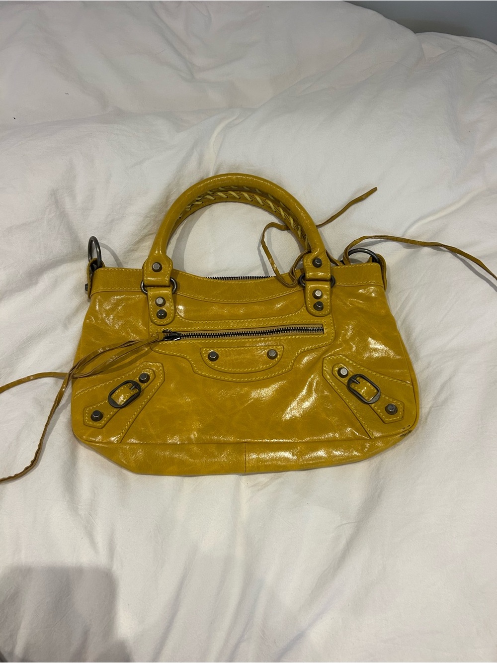 Women’s Mustard Yellow Leather Satchel